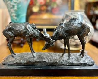 Antione Bayre Bronze Deer Sculpture 
