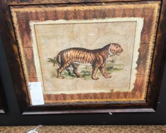 Pair of framed big cat prints (2 of 2)