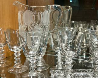 Glass stemware w/Pitcher 