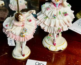 Pair of Dresden Dancing Dolls 
