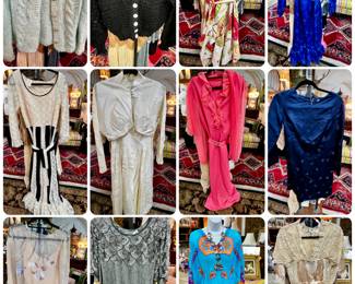 Lot of Vintage Ladies Dresses, Sweaters, Slacks, Etc.