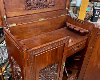 Asian Inspired Hand Carved Bar 