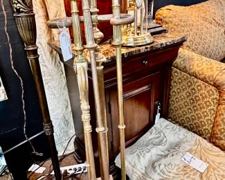 Vintage Brass Fireplace Set 