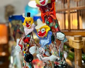 Colorful Art Glass Clowns