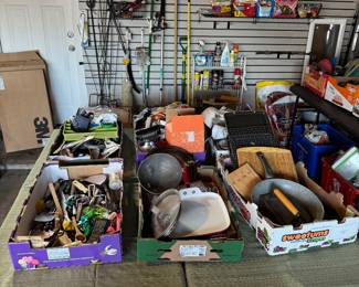 Lots of garden ornaments and accessories