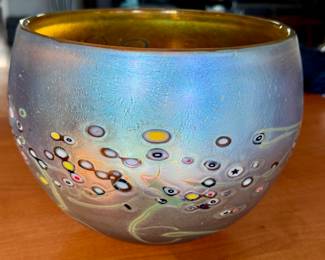Robert Held iridescent art glass bowl