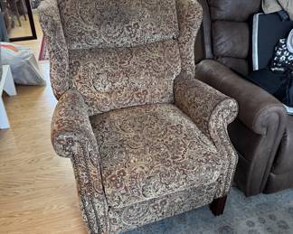 $50, High Back Recliner, Good condition with some wear.