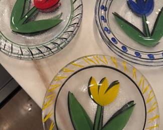 Kosta Boda tulip plates
