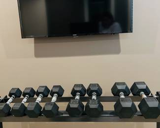 Like new weights and rack