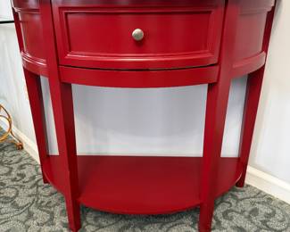 Red Demilune Table 15x32x38
