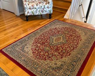 Floral Side Chair (there are two of these) 29x30x33" Red Persian Style Rug 47x66"