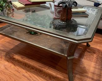 Glass top coffee table
