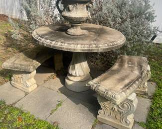Round concrete table & benches #2