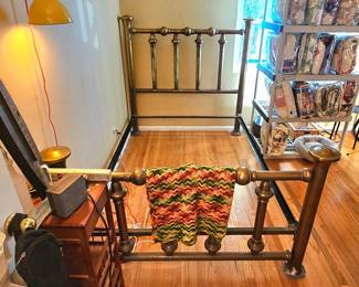 Antique brass bed, rails & frame.