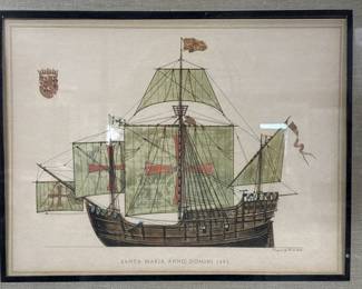 Sketch Santa Maria Anno Domini 1492 in Frame