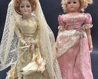 (2) Collectable Porcelain Dolls, 1 is Bride Doll