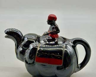 Ceramic Monkey Riding Elephant Teapot