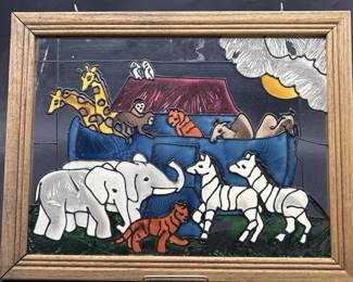 Noah's Ark Stained Glass Window