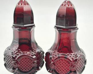 Pair Avon Cape Cod Ruby Red S&P Shakers