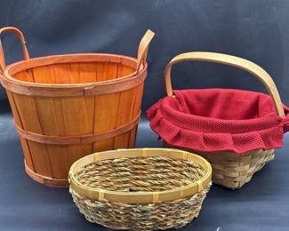 (3) Variety of Baskets: 1-Bushel, `1-Lined