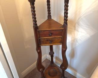 Antique barley twist plant stand
