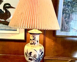 Pair oriental ceramic lamps
