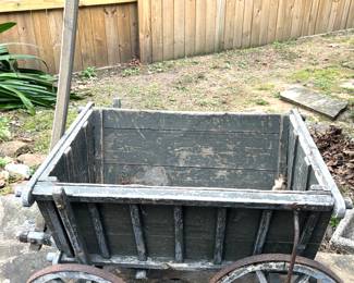 Vintage wood goat cart