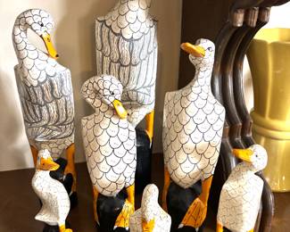 Vintage hand carved and painted ducks