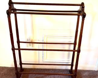 Vintage wood towel rack