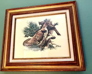 Set of 4 vintage Fred Sweney wildlife signed prints