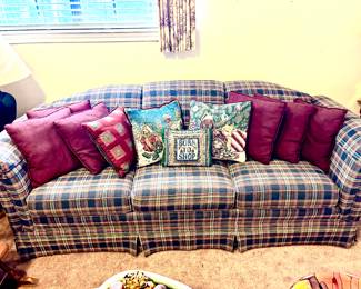 Plaid sleeper sofa