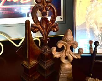 Vintage cast iron finials