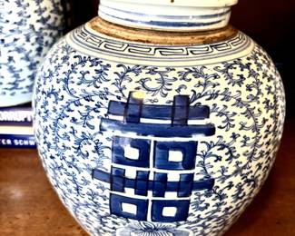 "Double Happiness" vintage ginger jars