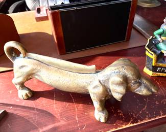 Vintage solid brass Dachsund boot scrape