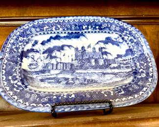 Mid 20th century Flow Blue Victoria Ware platter