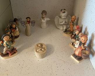 Hummel and Willow Tree figurines.