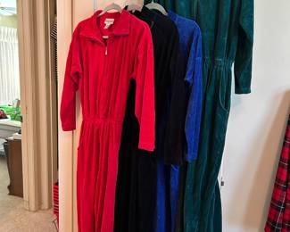 Vintage velour jumpsuits. 