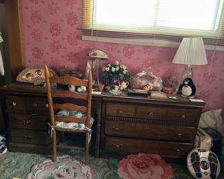 Dresser, Desk, Chair, Knick Knacks