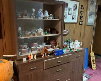 Mid Century Table w/ 6 Chairs, China Cabinet & Server