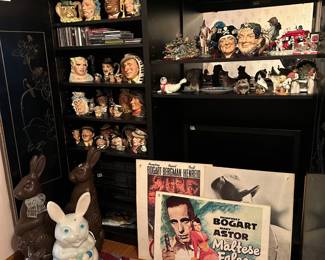 Royal Doulton Character Mugs, Movie Posters, CD's,  Easter Bunny Blow Mold, Pair of Chocolate Bunny Featherstone Blow Molds