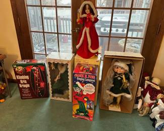 Christmas Decorations, Climbing Kris Kringle, Frank E. Post Singing Lamppost