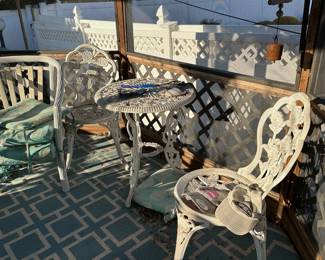 Cast Iron Table w/ 2 Chairs