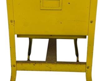 Vintage Yellow Metal Rolling Cart