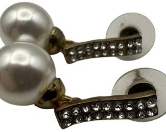Costume CZ Pearl Pierced Earrings