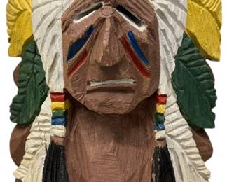 Real Wooden Chainsaw Carved Indian Chief