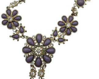 Robert Rose Purple Beaded Necklace