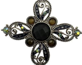1928 Brand Brooch wGlass Rhinestones