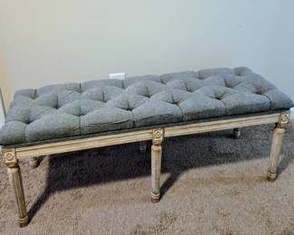 Tufted French Farmhouse Bench