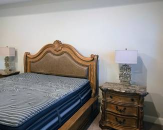 Villa Sonoma King-sized bed w/ pair of Villa Sonoma Nightstands (both pictured), other nightstand in following pic