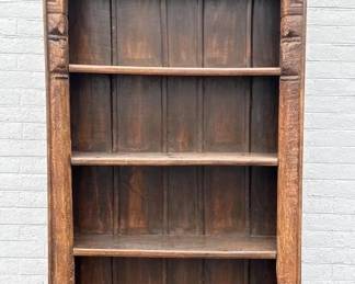 antique hand craved wooden bookshelf